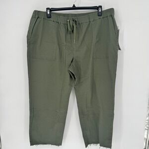 YMI Colorwave Women's Sage Green Easy to Wear Cropped Straight Leg Pants Size 3X